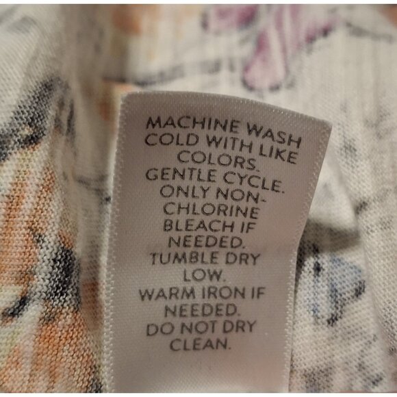 J. Jill Women's Long Sleeve Floral Butterfly Print Top L Cotton Country Artsy - Picture 6 of 7